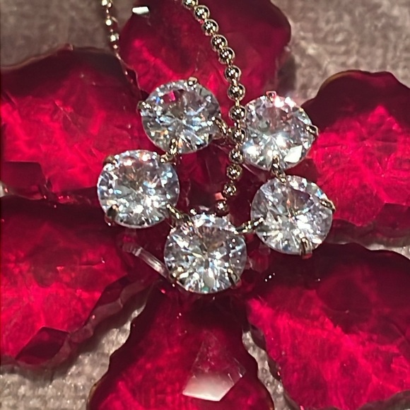 Austrian Crystal Red Floral Earrings NWTS - Picture 3 of 5